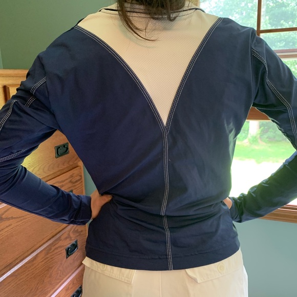 Jockey light sporty zippered jacket. Size S. Blue/white. EUC - Picture 3 of 8